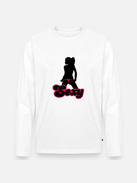 Sexy - Männer Premium Bio Langarmshirt - Weiß
