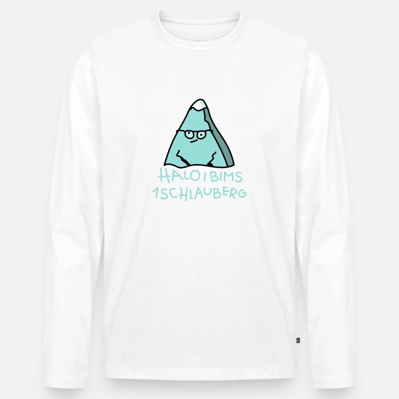 Schlauberger (b) - Männer Premium Bio Langarmshirt - Weiß