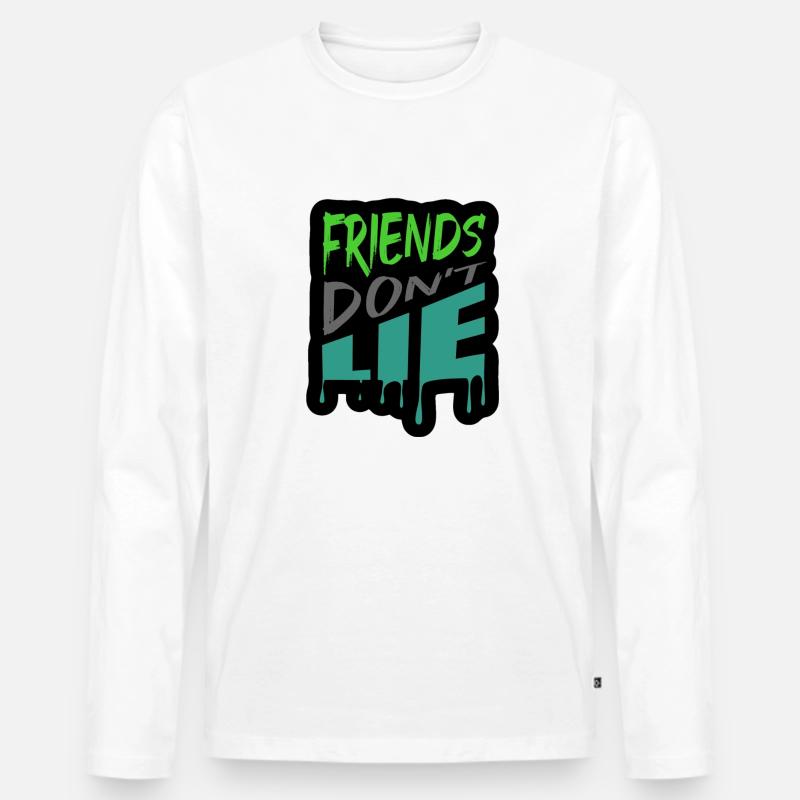 Freunde lügen nicht - Männer Premium Bio Langarmshirt - Weiß