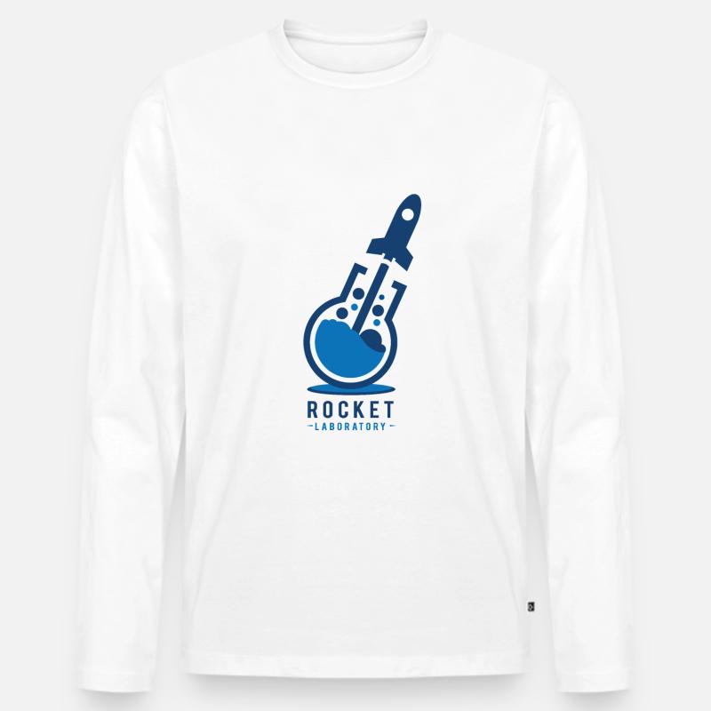 Rocket Labor - Männer Premium Bio Langarmshirt - Weiß