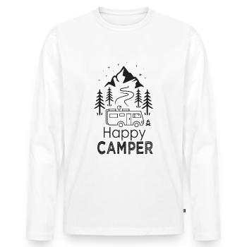 Happy Camper Van Campervan cooles Camper-Geschenk - Männer Premium Bio Langarmshirt - Weiß - Vorne - Nico (187cm)
