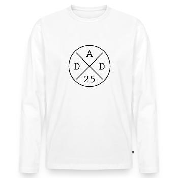 Papa 2025 Dad Vater Daddy Vatertag Geschenk - Männer Premium Bio Langarmshirt - Weiß - Vorne - Nico (187cm)