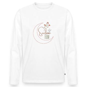 Seelen Flow - Männer Premium Bio Langarmshirt - Weiß - Vorne - Nico (187cm)