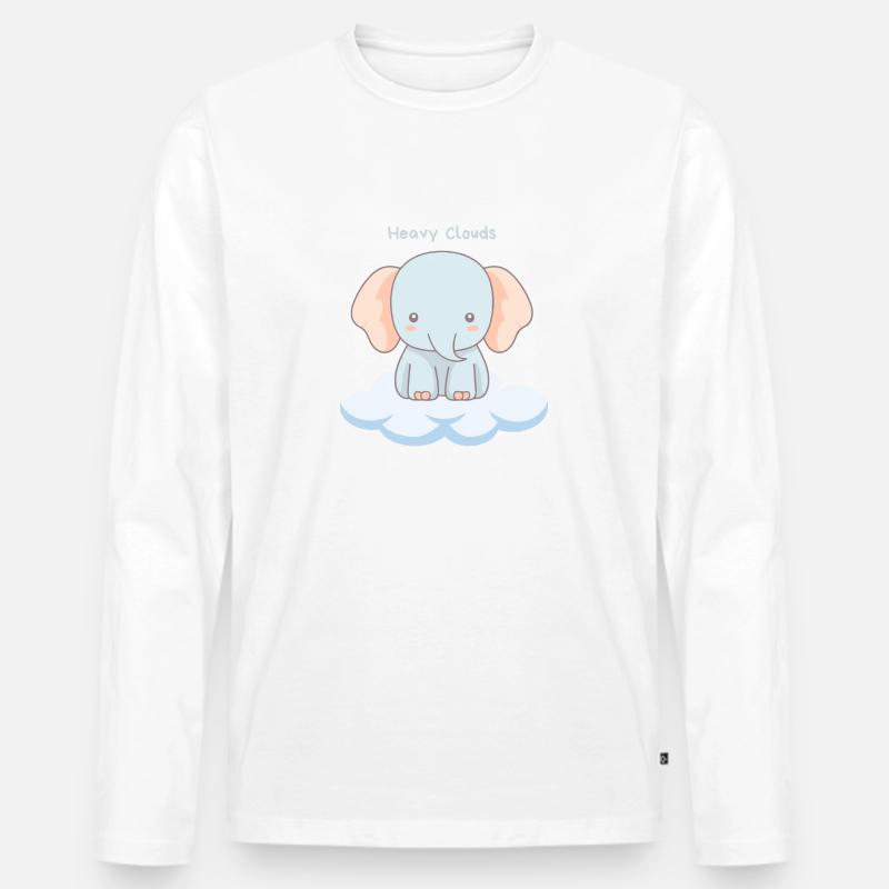 Heavy Clouds - Männer Premium Bio Langarmshirt - Weiß