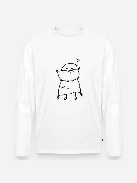 me and my pillow - Men's Premium Organic Long Sleeve Shirt - white