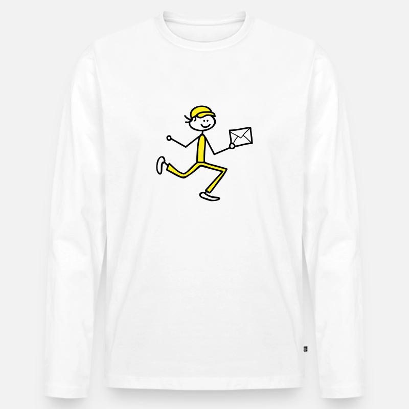 Briefträger - Männer Premium Bio Langarmshirt - Weiß