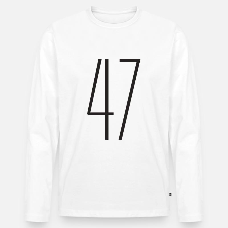 47 - Männer Premium Bio Langarmshirt - Weiß
