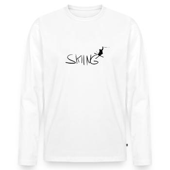 Skiing - Männer Premium Bio Langarmshirt - Weiß - Vorne - Nico (187cm)