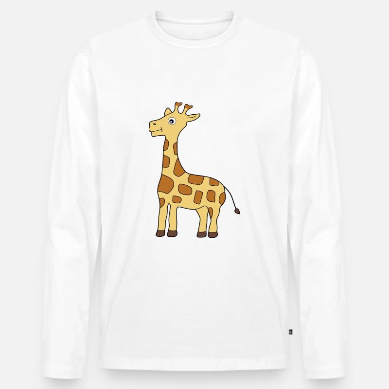 Giraffe - Männer Premium Bio Langarmshirt - Weiß