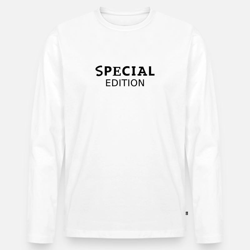 Special Edition - Männer Premium Bio Langarmshirt - Weiß