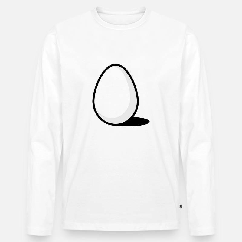 Ein Ei - Männer Premium Bio Langarmshirt - Weiß