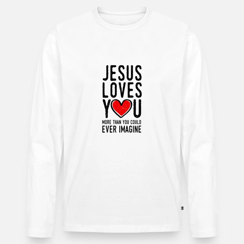 jesus liebt dich spruch - Männer Premium Bio Langarmshirt - Weiß