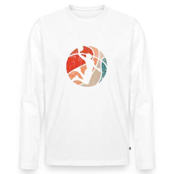 Jam de basket-ball - T-shirt manches longues Premium bio Homme - blanc - Devant - Nico (187cm)