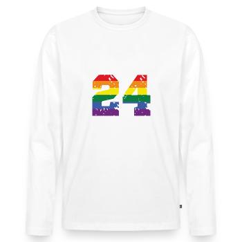 24 Jahre Geburtstag 24. Birthday twentyfour LGBTQ - Männer Premium Bio Langarmshirt - Weiß - Vorne - Nico (187cm)
