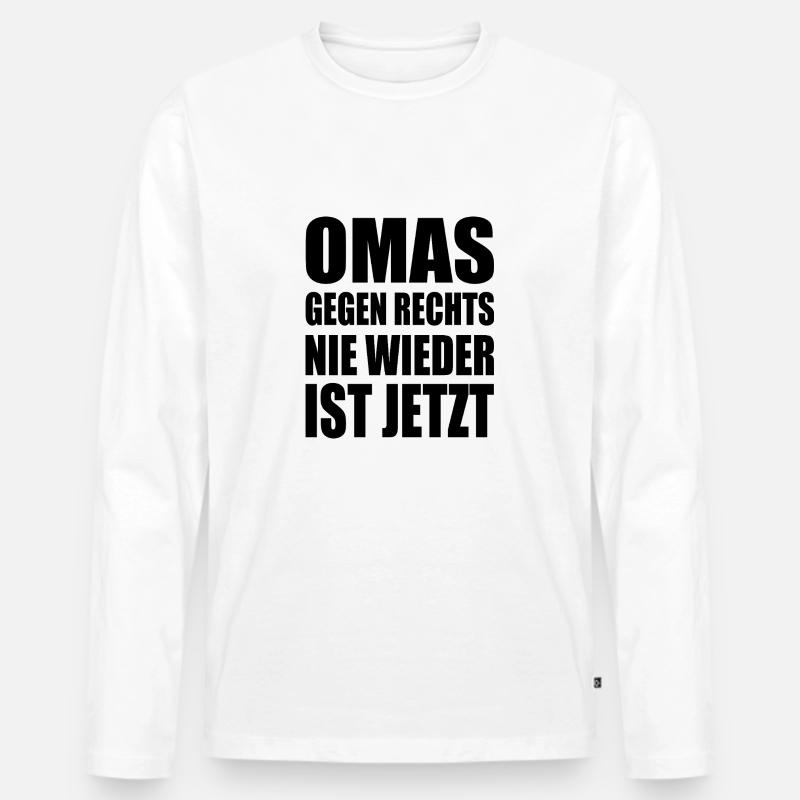Omas gegen rechts - Männer Premium Bio Langarmshirt - Weiß