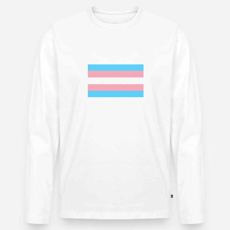 Trans Flag - Männer Premium Bio Langarmshirt - Weiß