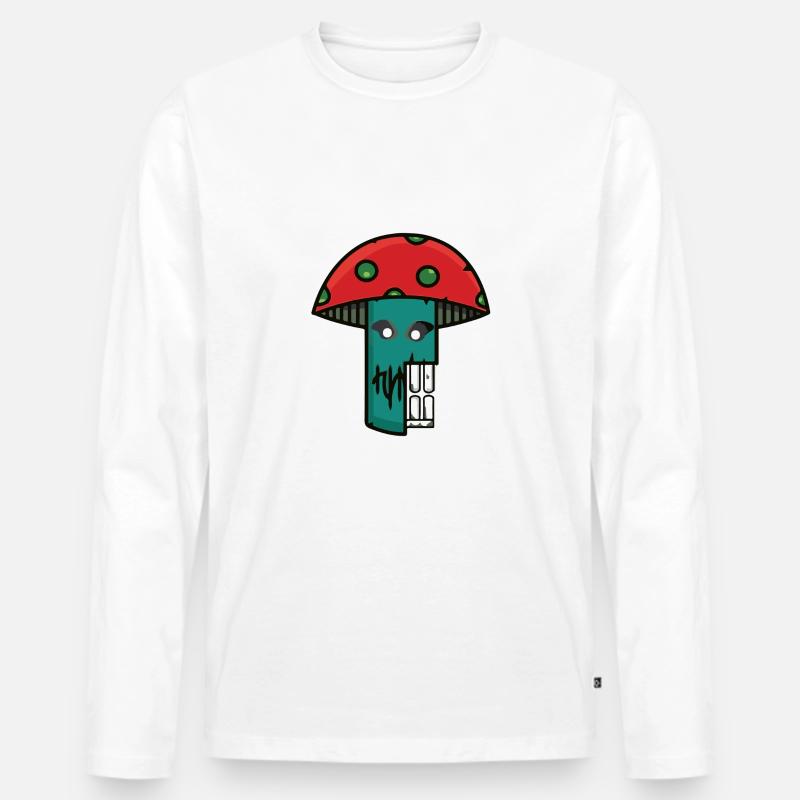 Pilzprobe - Männer Premium Bio Langarmshirt - Weiß