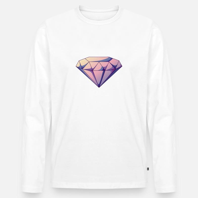 violetter Edelstein - Männer Premium Bio Langarmshirt - Weiß