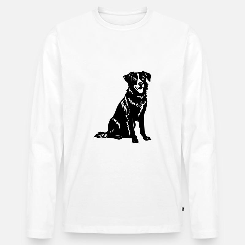 Australian Shepherd Hund - Männer Premium Bio Langarmshirt - Weiß