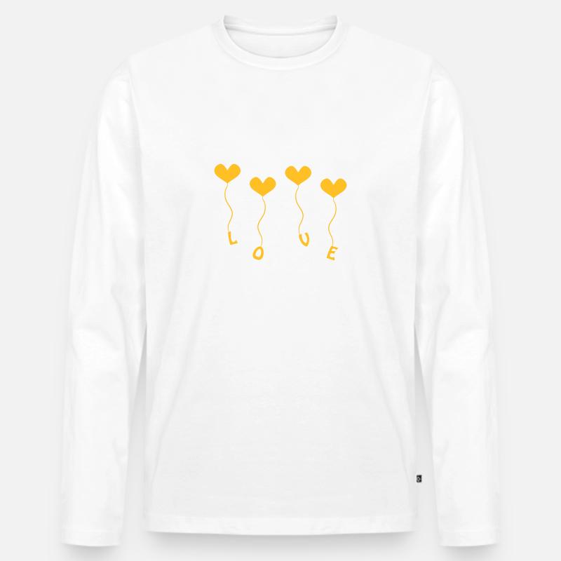 Love (4) - Männer Premium Bio Langarmshirt - Weiß