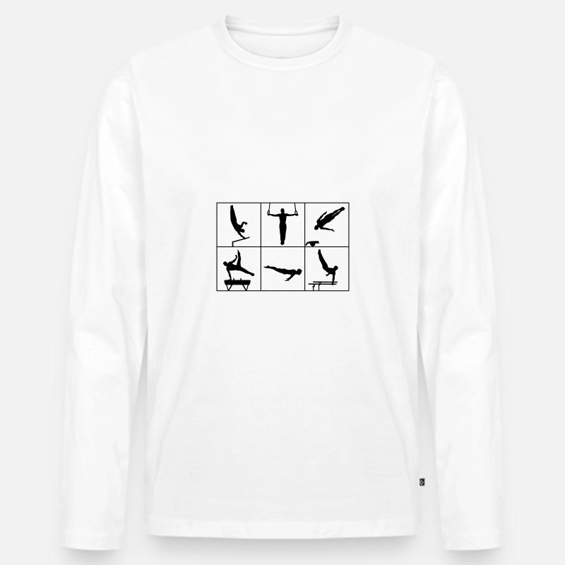 Turnen, Gymnastics Men - Männer Premium Bio Langarmshirt - Weiß