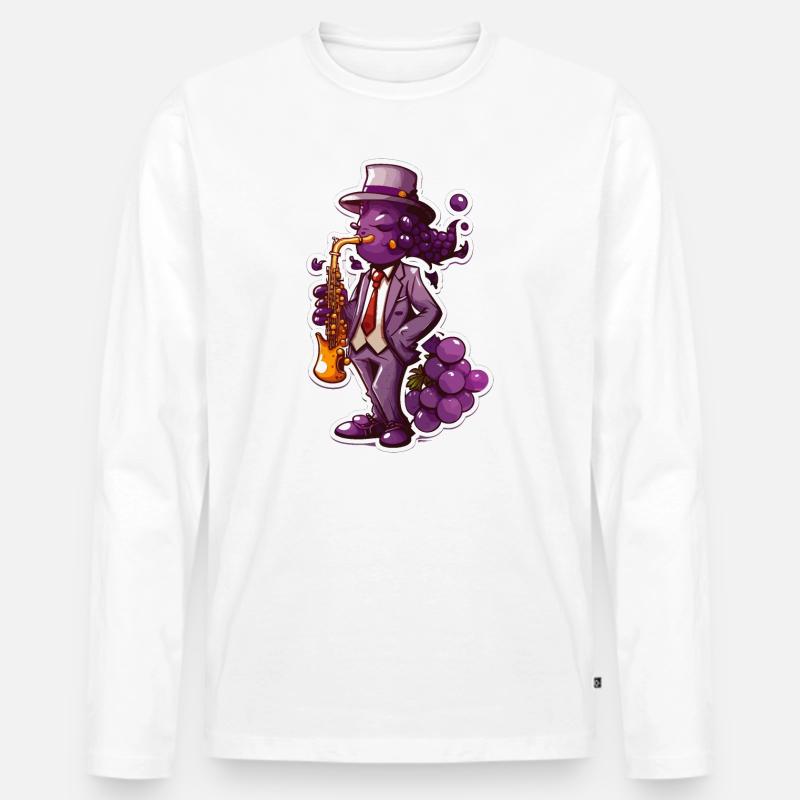 Trauben-Marmelade - Männer Premium Bio Langarmshirt - Weiß