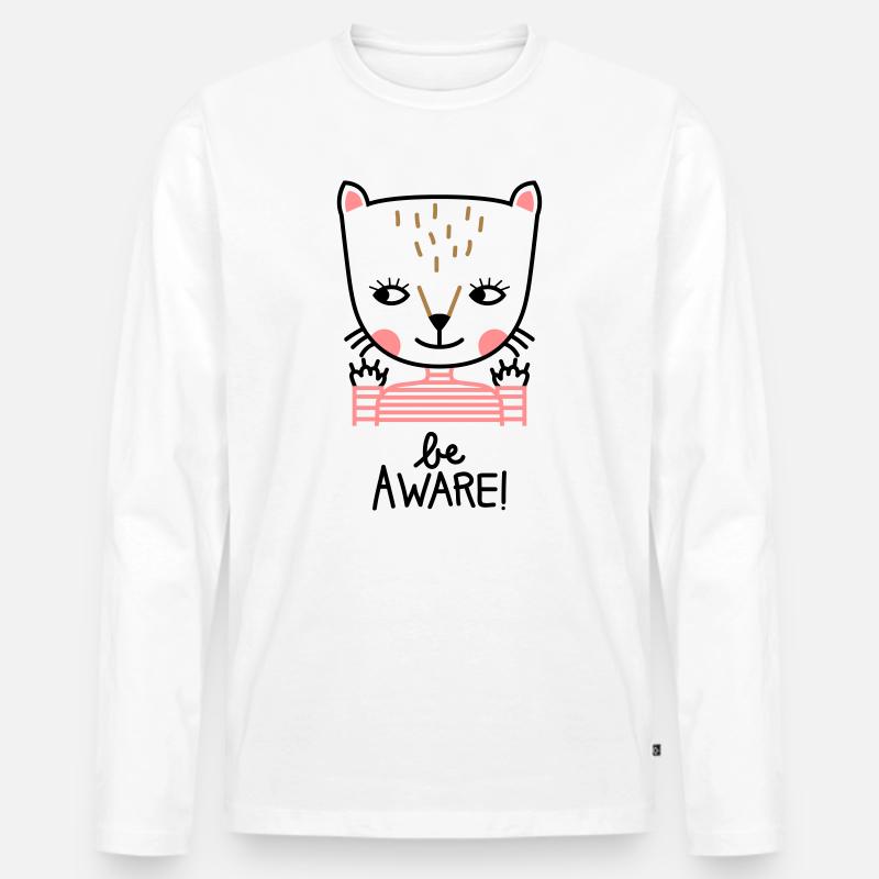 be aware - Männer Premium Bio Langarmshirt - Weiß