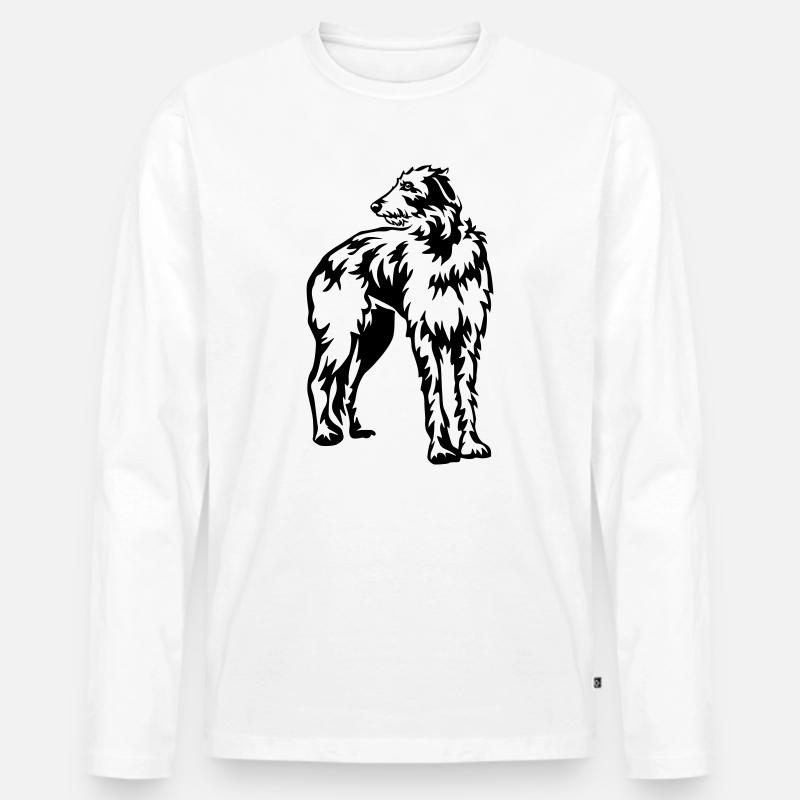Scottish Deerhound - Männer Premium Bio Langarmshirt - Weiß