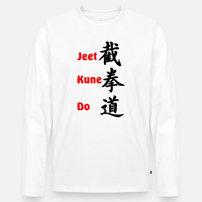 Jeet kun do rot geschrieben - Männer Premium Bio Langarmshirt - Weiß