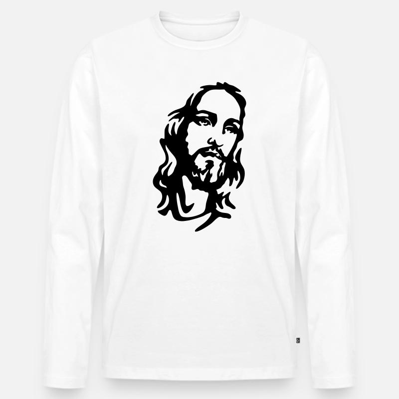 Christus - Männer Premium Bio Langarmshirt - Weiß