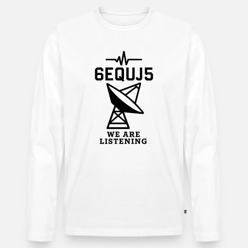 WOW! Signal - Männer Premium Bio Langarmshirt - Weiß