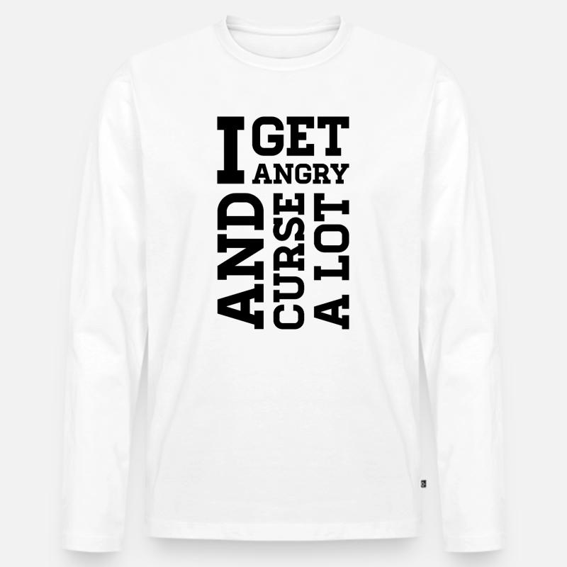 Wütend – Statement über Wut, Protest & Emotionen - Männer Premium Bio Langarmshirt - Weiß