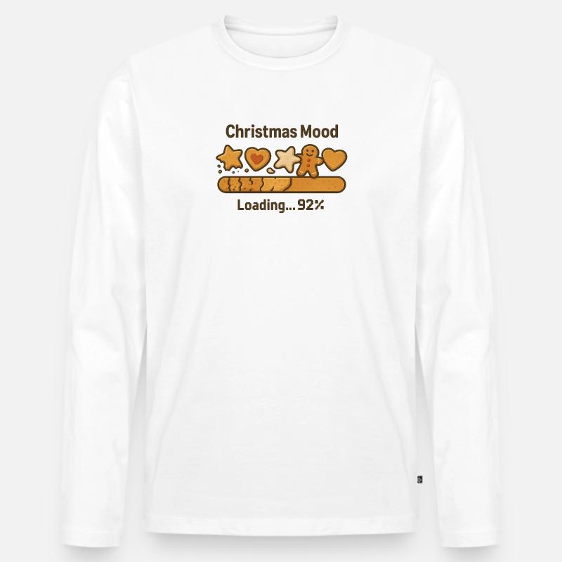 Weihnachtslaune Plätzchen Loading - Männer Premium Bio Langarmshirt - Weiß