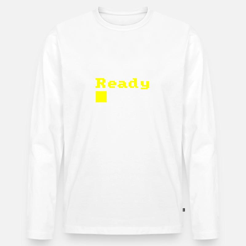 Ready - Männer Premium Bio Langarmshirt - Weiß