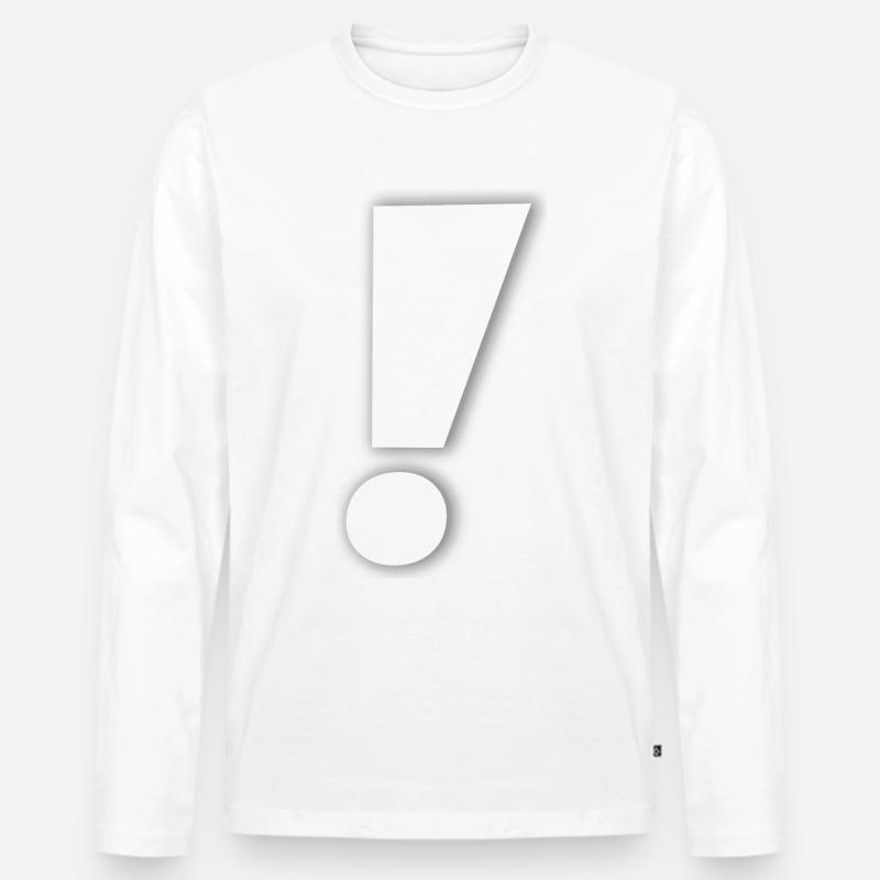 Ausrufezeichen - Männer Premium Bio Langarmshirt - Weiß