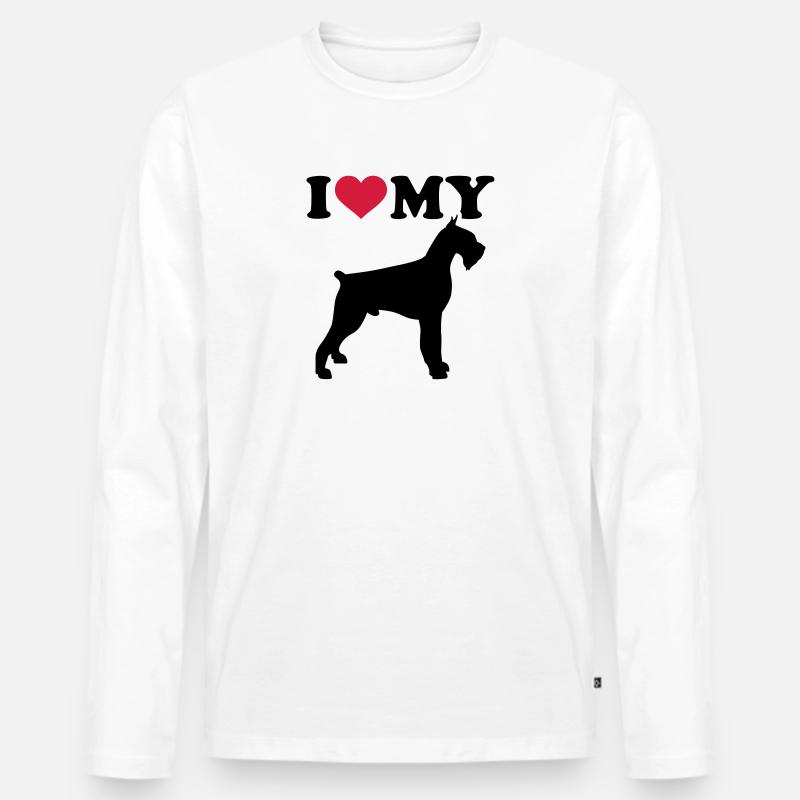 Riesenschnauzer - Männer Premium Bio Langarmshirt - Weiß