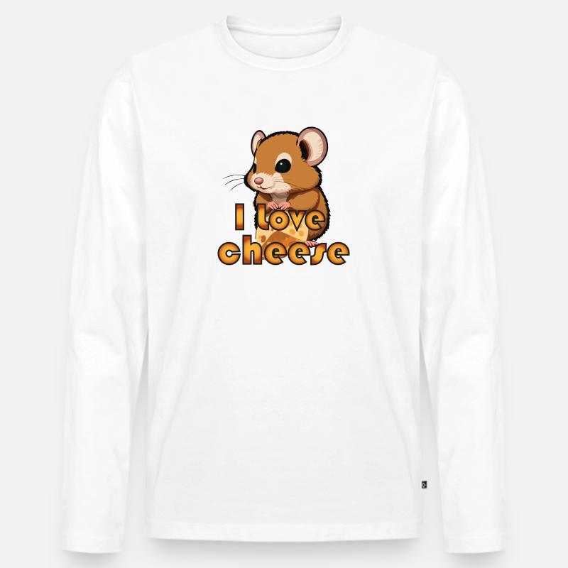 I love cheese - Männer Premium Bio Langarmshirt - Weiß