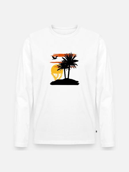 Sonnenuntergang - Sunset - Men's Premium Organic Long Sleeve Shirt - white