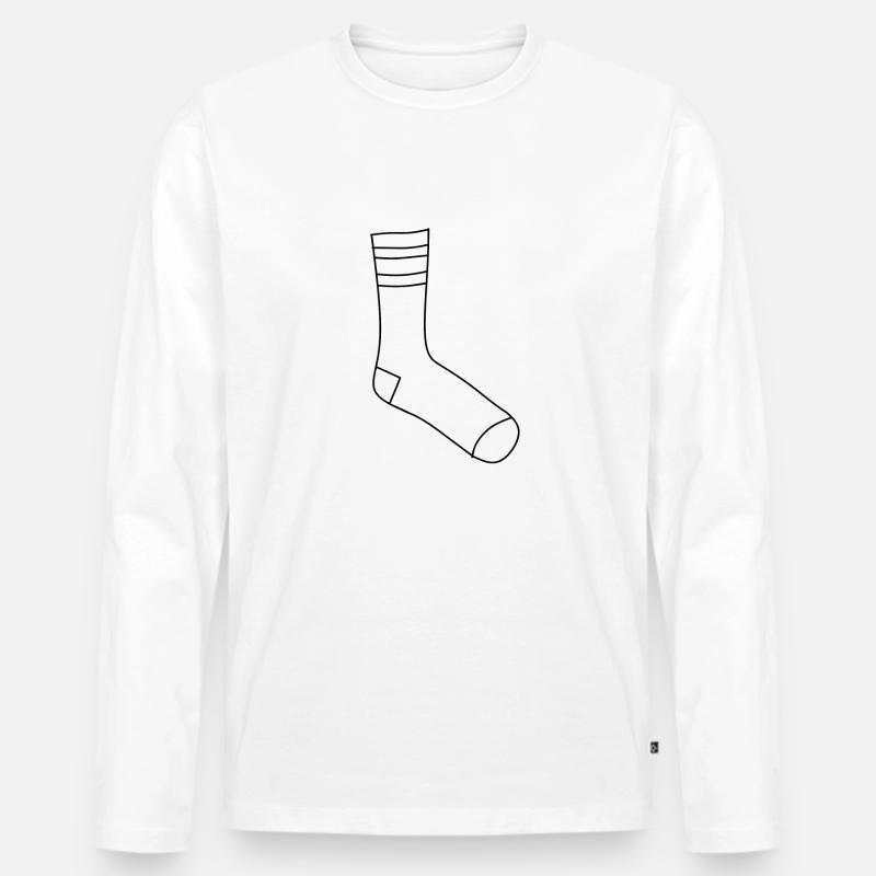 Socken - Männer Premium Bio Langarmshirt - Weiß