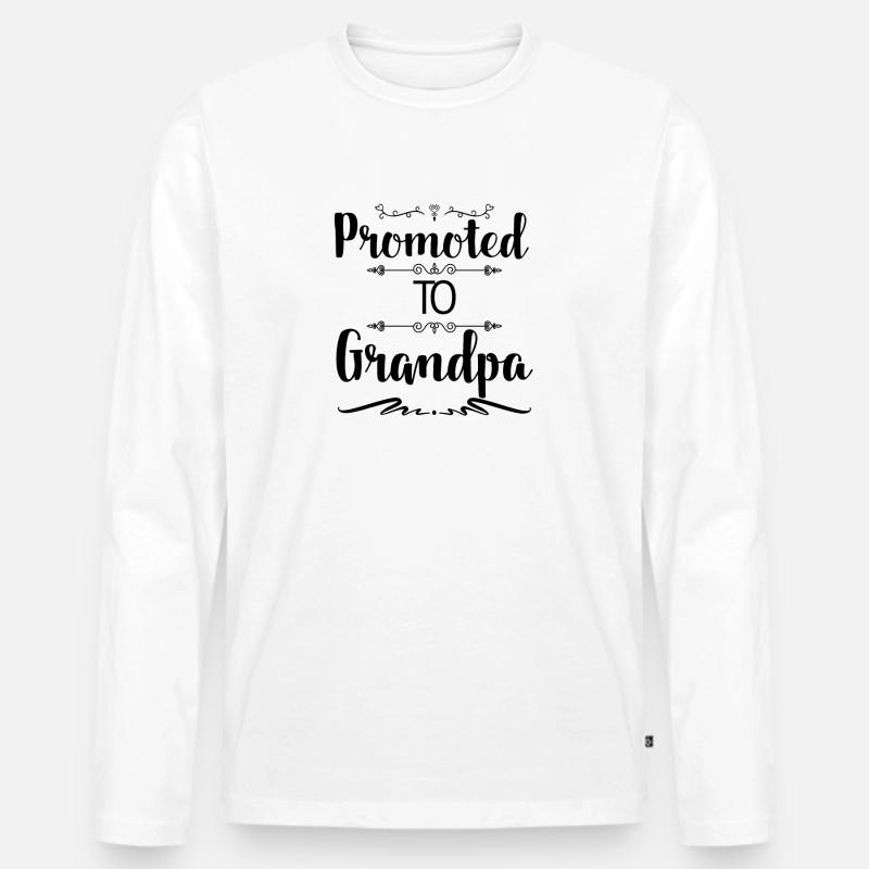 Zum Opa befördert - Männer Premium Bio Langarmshirt - Weiß