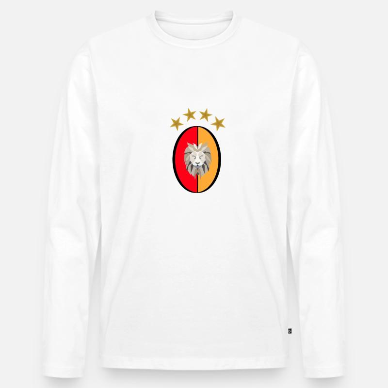 GS - Gala - Aslan - Leo - Maglia a manica lunga ecologica premium da uomo - bianco