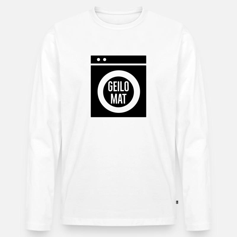 Geilomat - Männer Premium Bio Langarmshirt - Weiß