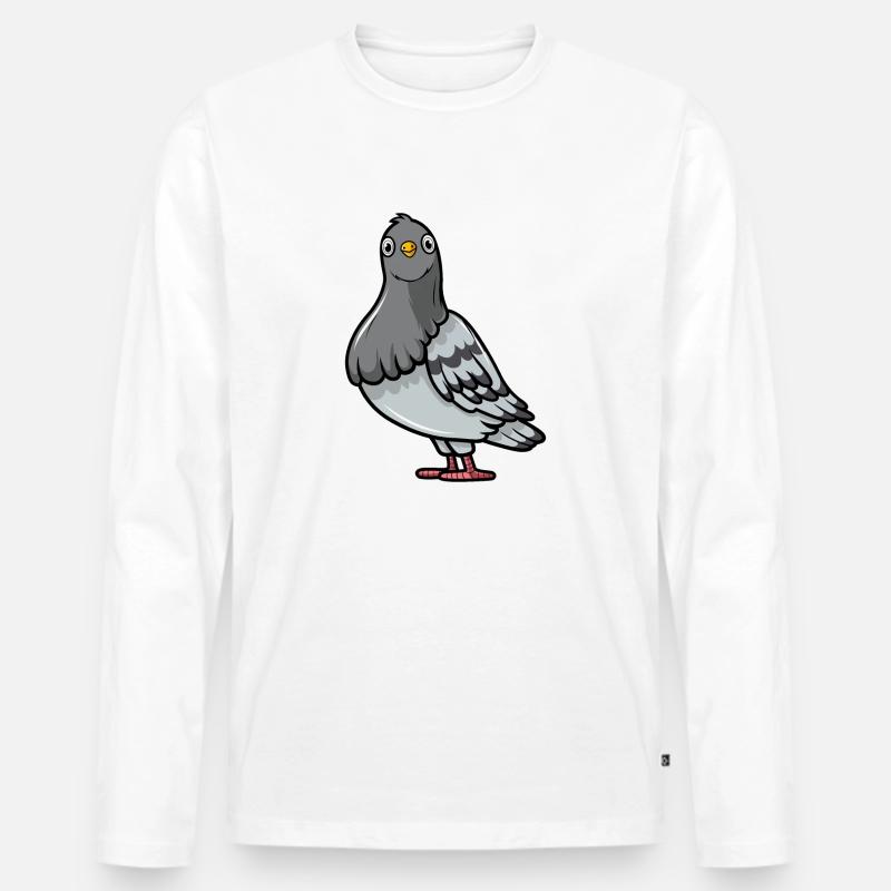 Taube - Männer Premium Bio Langarmshirt - Weiß