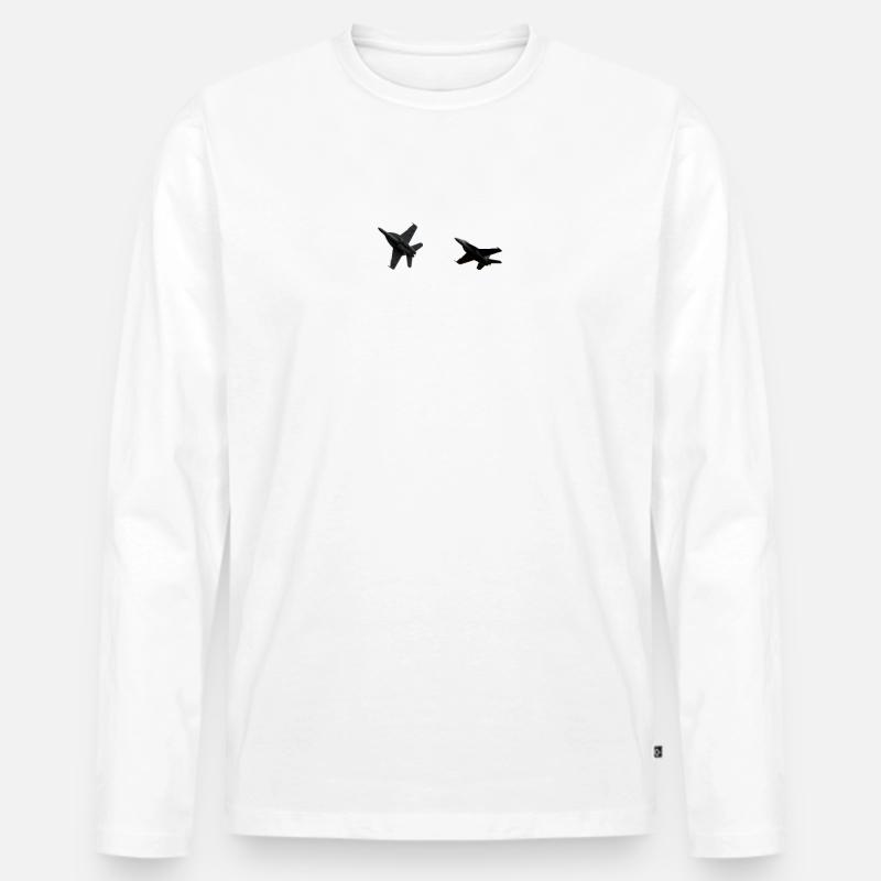 Coole 2 KampfJets Design, flugzeug - Männer Premium Bio Langarmshirt - Weiß