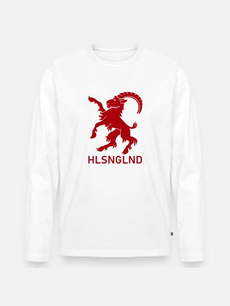 HLSNGLND - HÄLSINGLAND - Ekologisk långärmad premium-T-shirt herr - vit