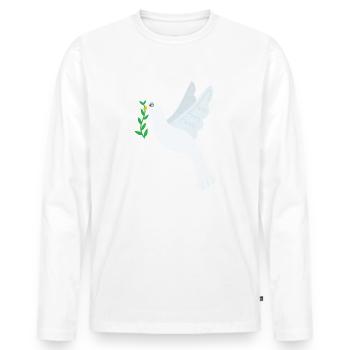 Friedenstaube - Männer Premium Bio Langarmshirt - Weiß - Vorne - Nico (187cm)