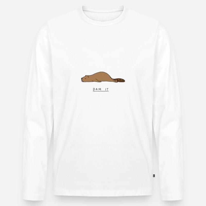 Biberdamm it - Männer Premium Bio Langarmshirt - Weiß