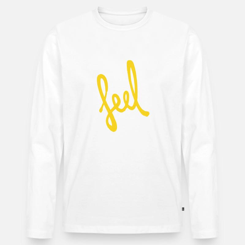 feel cool - feel - feeling - Männer Premium Bio Langarmshirt - Weiß