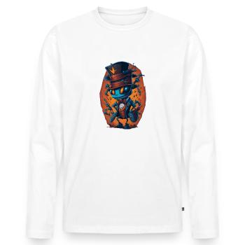 Ant with Hat Funny - Men's Premium Organic Long Sleeve Shirt - white - Front - Nico (187cm)
