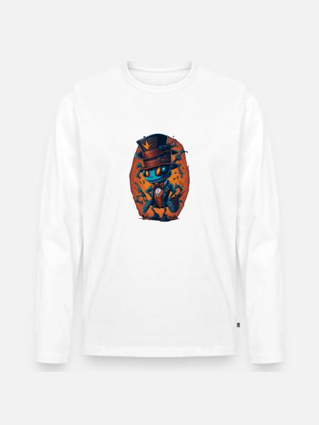 Ant with Hat Funny - Men's Premium Organic Long Sleeve Shirt - white